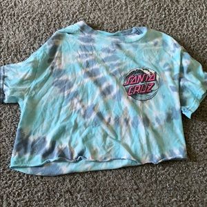 tie dye santa cruz crop top